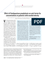 Effect of Fondaparinux Prophylaxis On Anti-Factor Xa Concentrations in Patients With Morbid Obesity