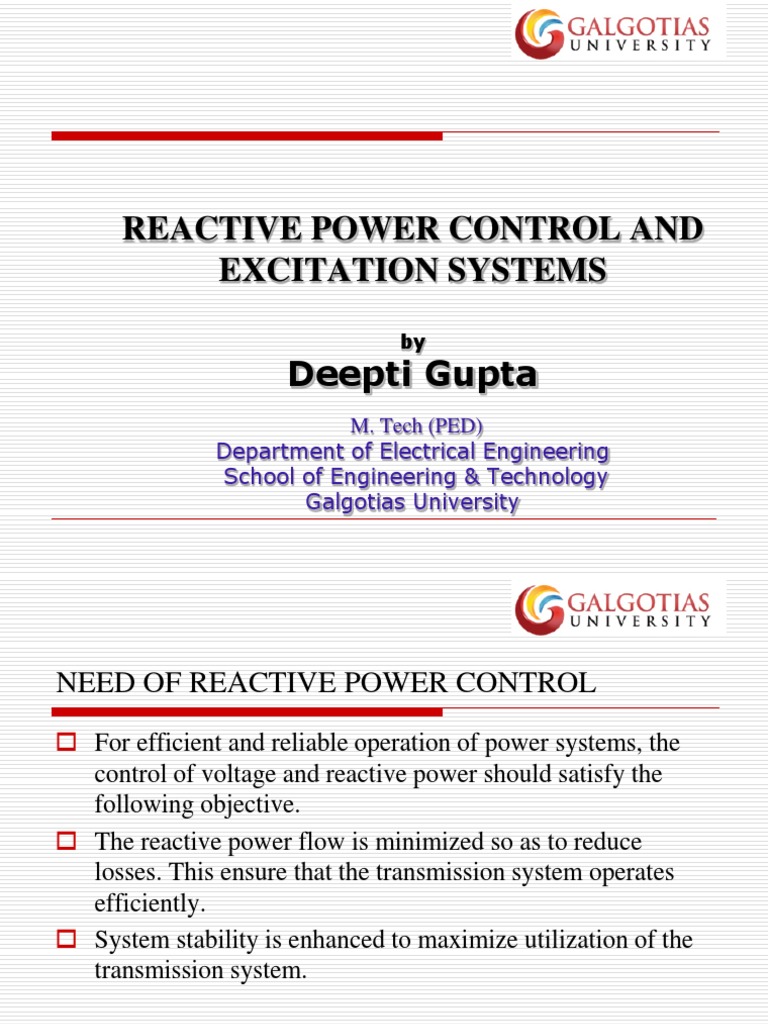Excitation Systems for Reactive Power Control | PDF | Rectifier ...