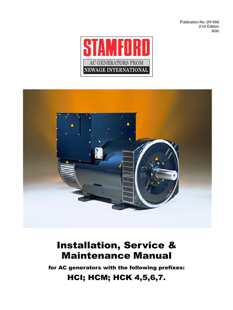 Stamford Generator Installation Manual | PDF | Electric Generator | Rectifier