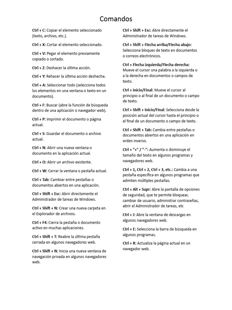 Windows Comandos Material Didactico | PDF | Ventana (informática ...