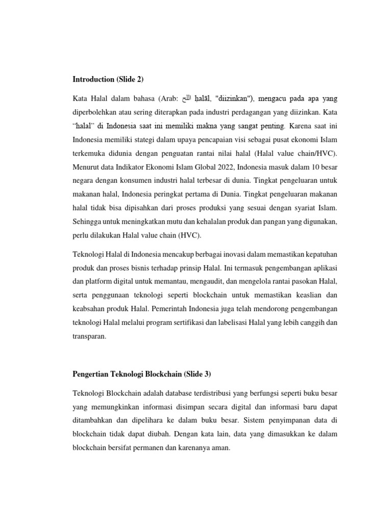 Halal Blockchain untuk Rantai Pasok Pangan | PDF | Bisnis