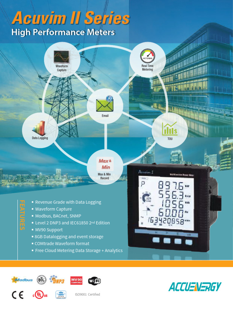 Acuvim II Series Power Meters Overview | PDF | Ac Power | Power Supply