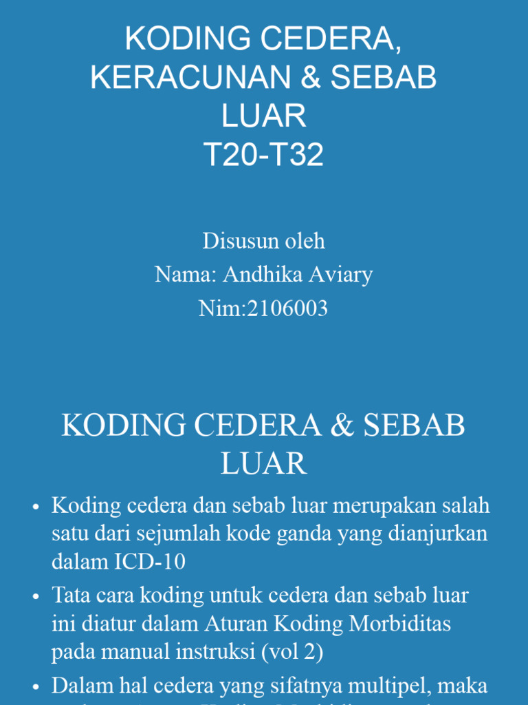 Koding Cedera dan Keracunan ICD-10 | PDF