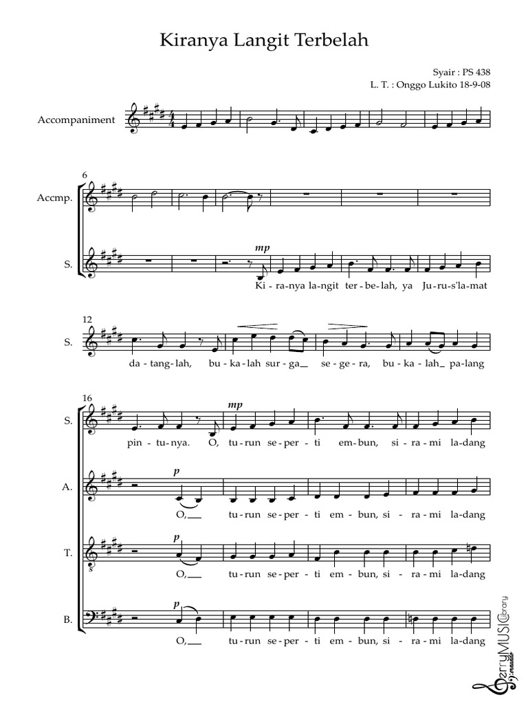 Kunci Gitar Kiranya Langit Terbelah - KJ 80
