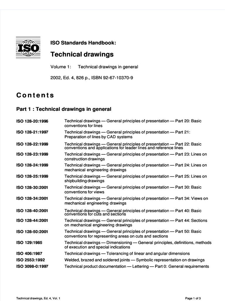 ISO Standards Handbook 2002 (Volume 1 - Technical drawings in general ...