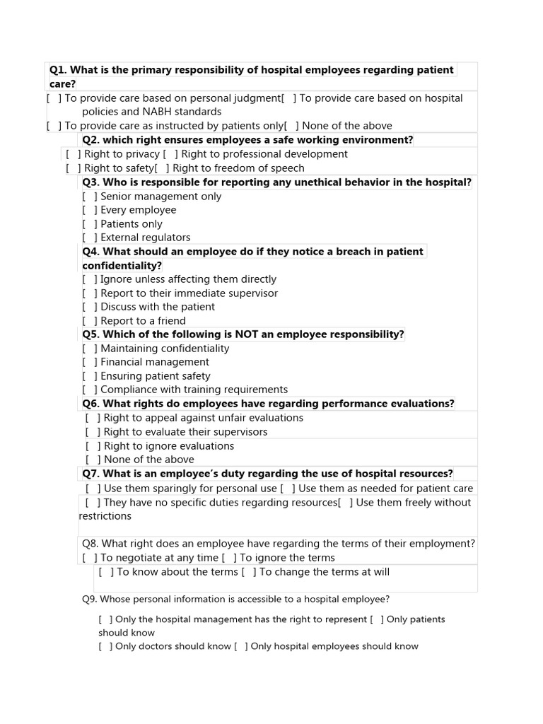Employee Rights and Responsibilities | PDF