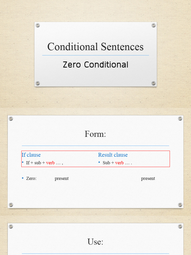 Understanding Zero Conditional Sentences | PDF