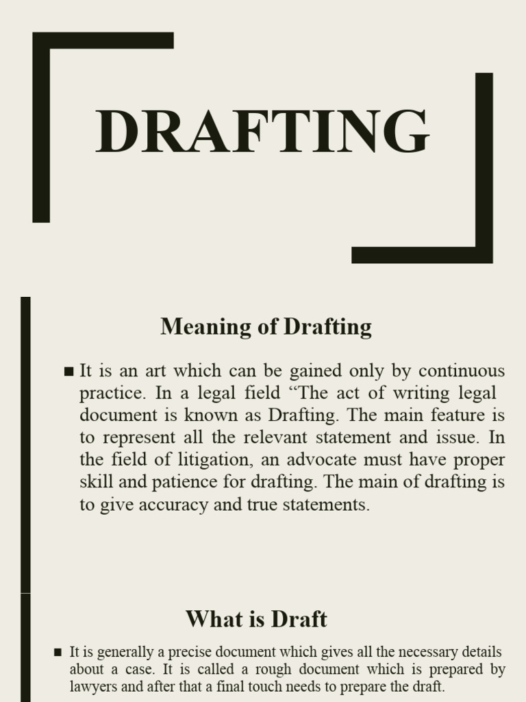 1.1 Drafting | PDF | Advocate | Knowledge