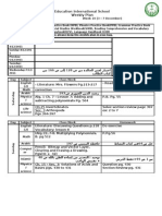 Education International School Weekly Plan