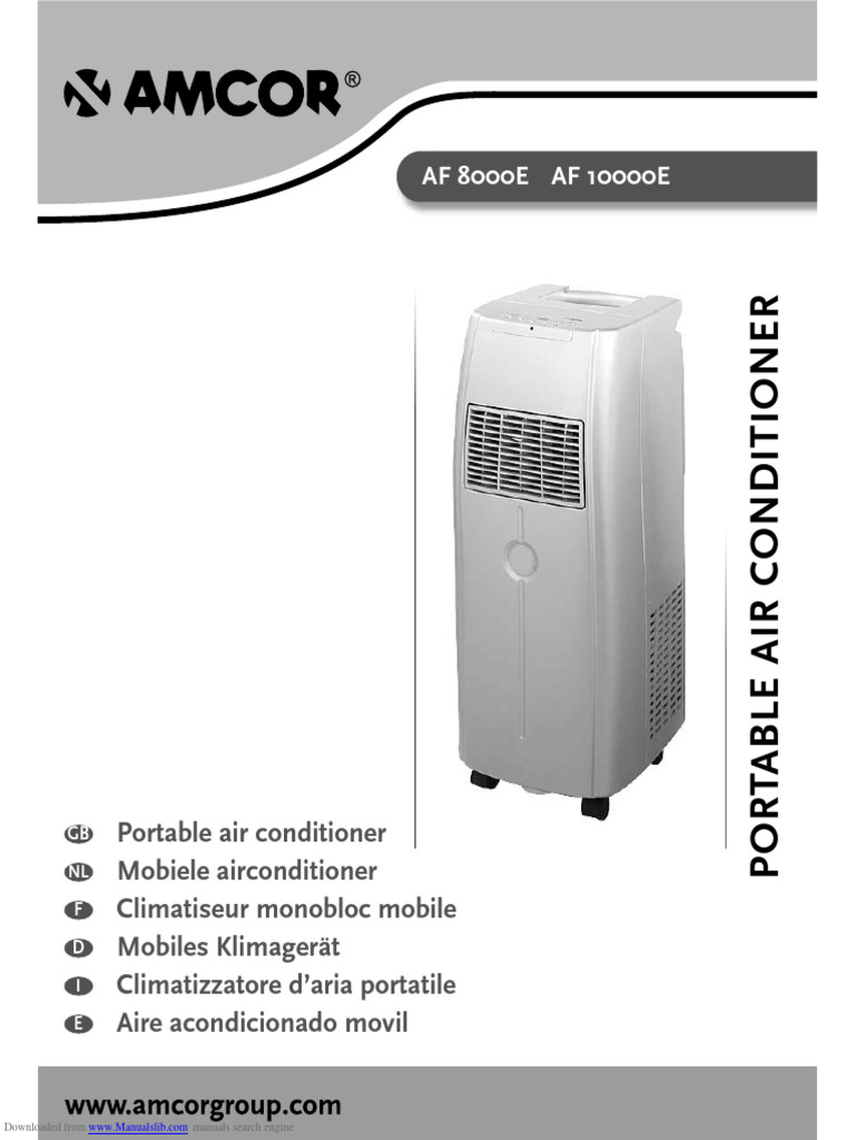 Amcor AF8000e Air Conditioner Manual PDF Electrician Manufactured