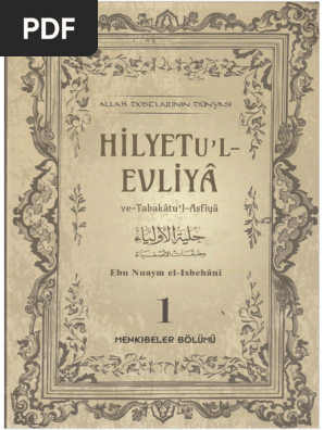 Hilyetü L Evliya Ebu Nuaym El Isbehani 01 cilt PDF 
