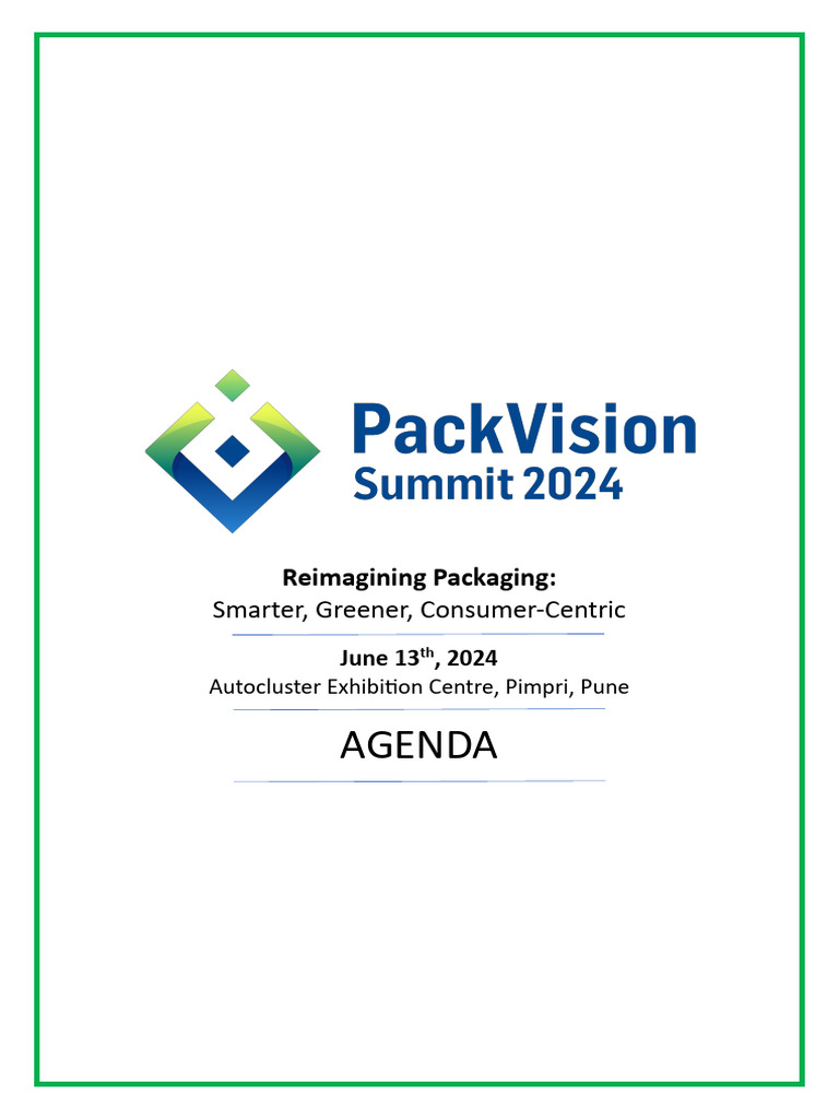 AGENDA - PackVision Summit 2024 | PDF | Packaging And Labeling | E Commerce