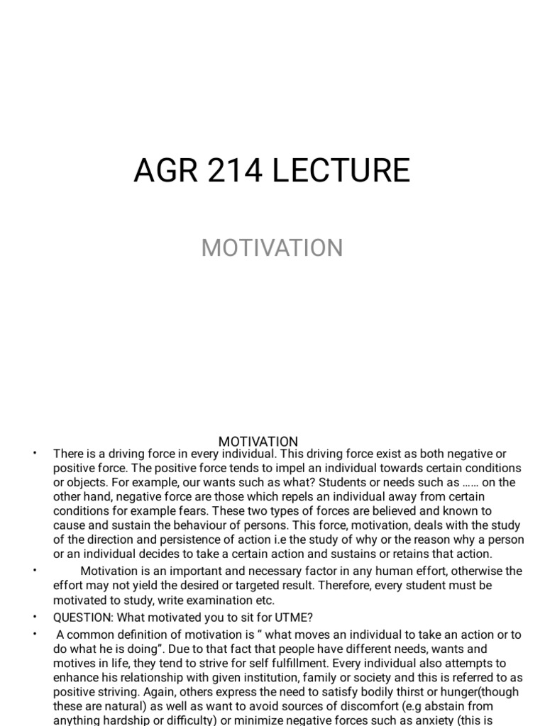 Agr 214 Lecture 1,2 | PDF | Home Economics | Self Actualization
