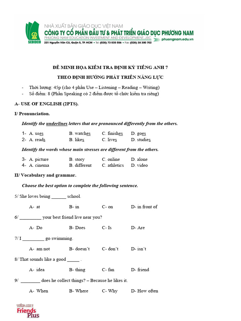 Periodic English Test for Grade 7 | PDF | Sleep