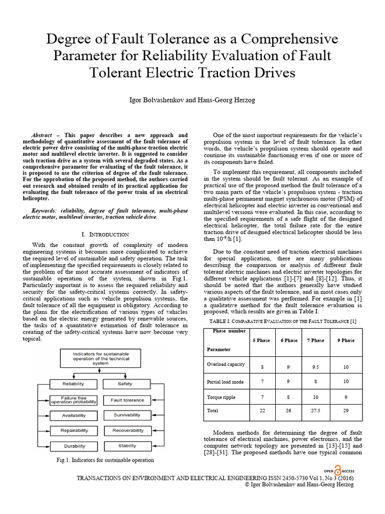 Degree of Fault Tolerance As A Comp | PDF | Power Inverter ...