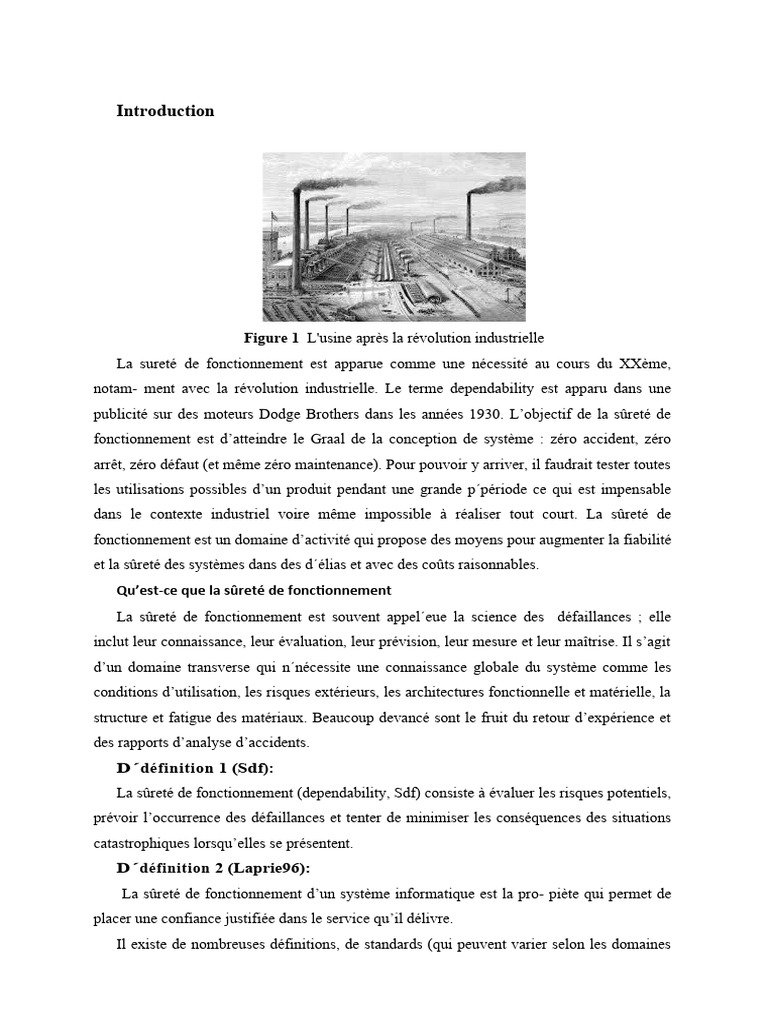 Définition de la Sûreté de Fonctionnement | PDF | Risque | Ingénierie ...