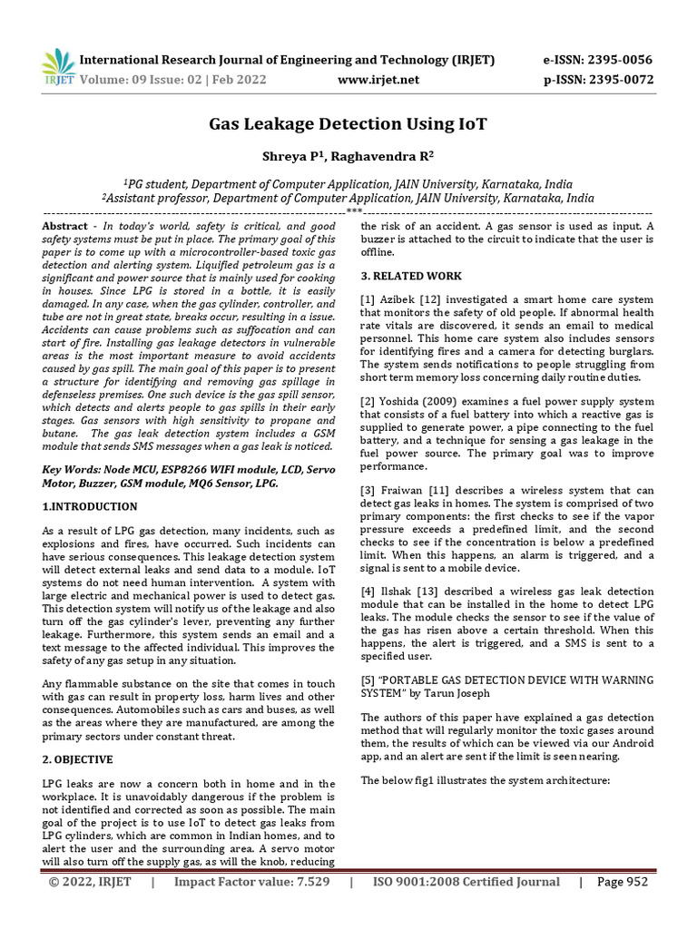 IoT-Based Gas Leak Detection System | PDF | Liquefied Petroleum Gas ...