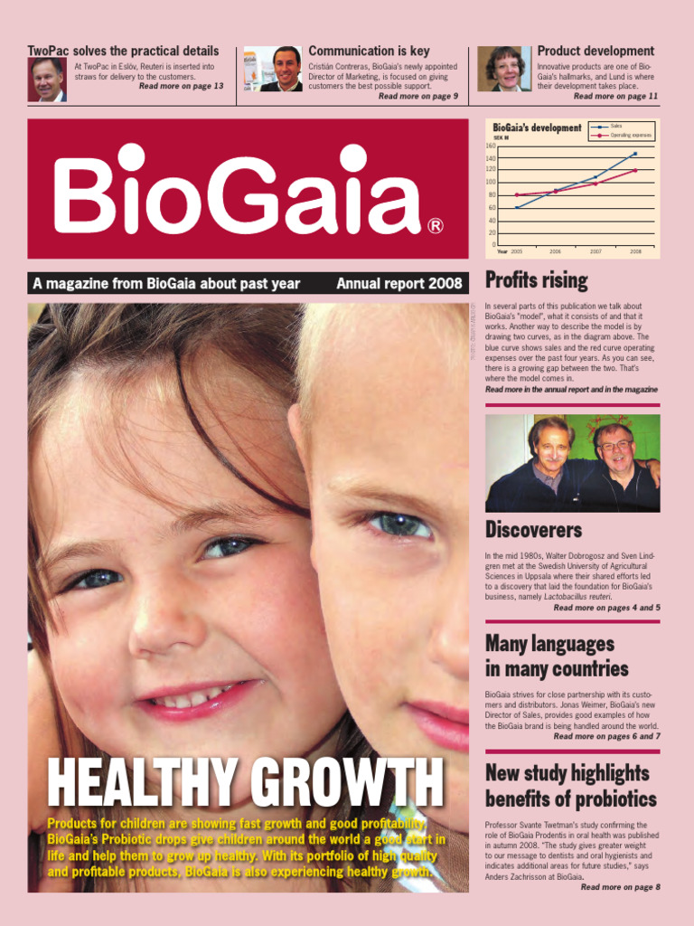BioGaia Annual Report Insights 2008 | PDF | Probiotic