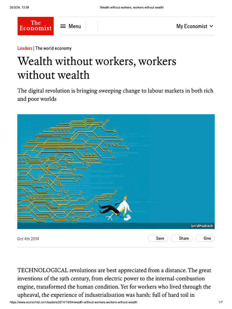 Wealth Without Workers, Workers Without Wealth | PDF