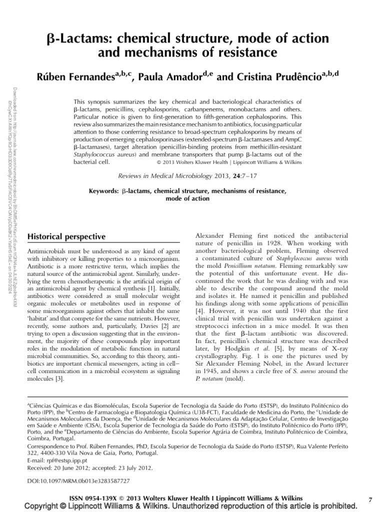 Lactams Chemical Structure, Mode of Action And.2 | PDF | Penicillin ...
