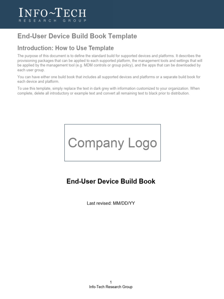 It End User Device Build Book Template | PDF | Windows 10 | Mobile App