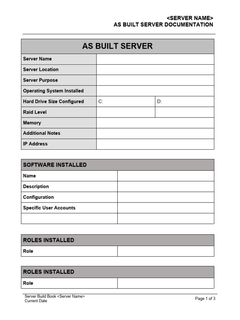 As Built Server Documentation Guide | PDF | Law | Computers