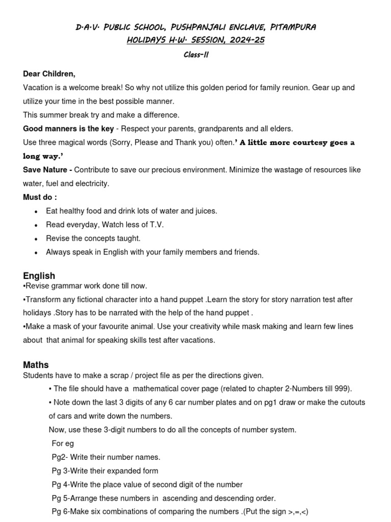 Class 2 Word Meaning