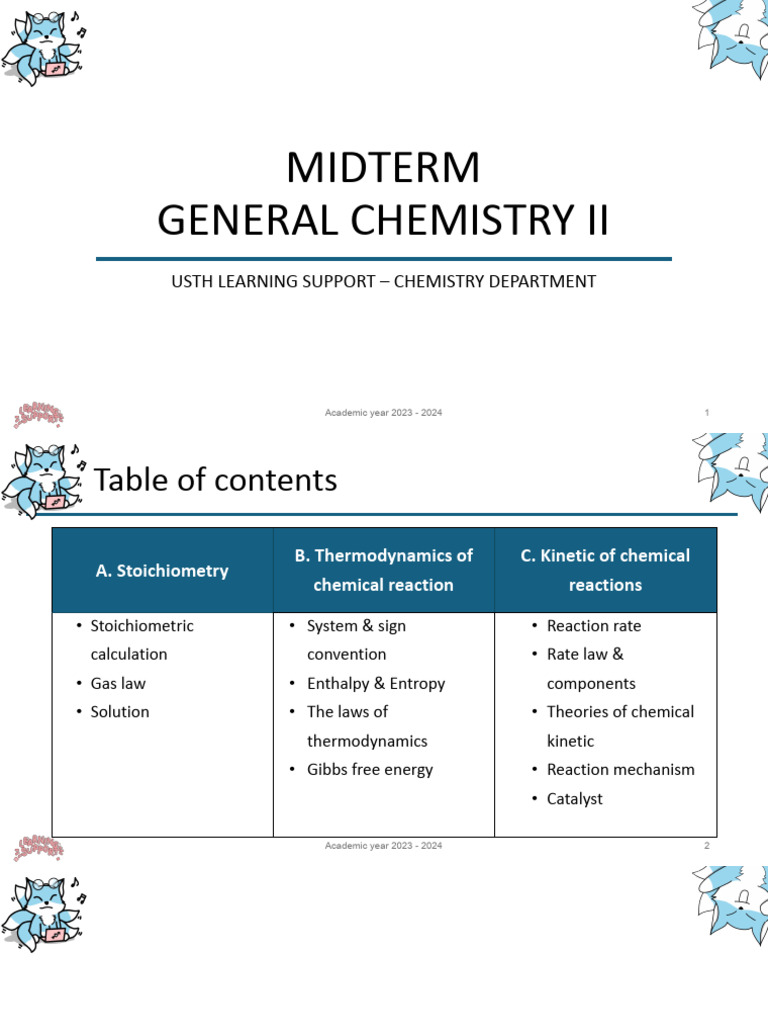 [Midterm] General Chemistry II - Learning Support (1).Pptx | Download ...