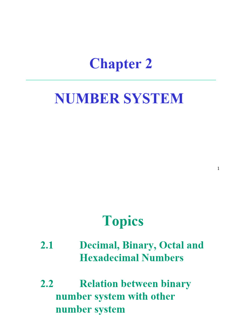 Chapter 2 - Number System | PDF | Computer Engineering | Computing