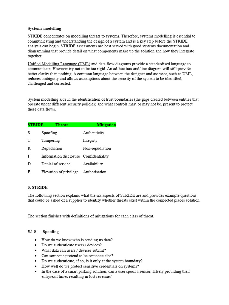 Systems Modelling for STRIDE Analysis | PDF | Cryptography | Encryption