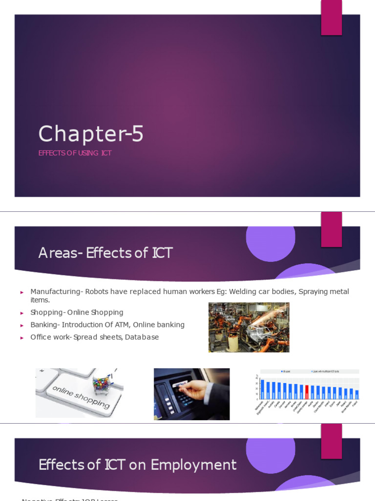 ICT - CH 5 - Effects of IT | PDF | Robot | Robotics