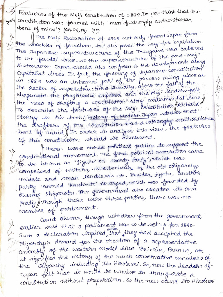 Meiji Constitution (Features+ Nature) | PDF