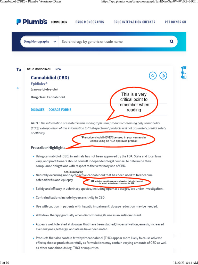 Cannabidiol (CBD) - Plumb - S Veterinary Drugs | PDF | Cannabis ...