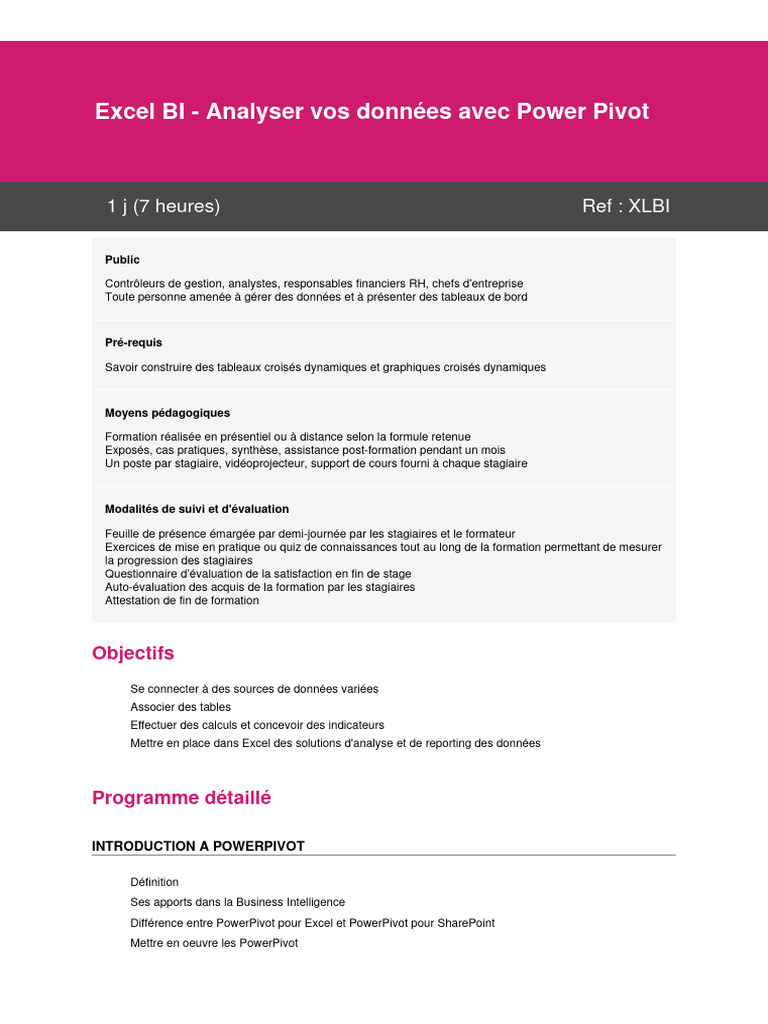 Power Pivot : Analyse de données Excel | PDF | Microsoft Excel ...