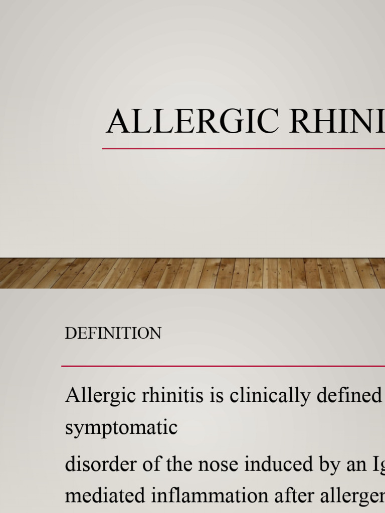 ENT - Allergic Rhinitis - 04112024 | PDF | Allergy | Allergen