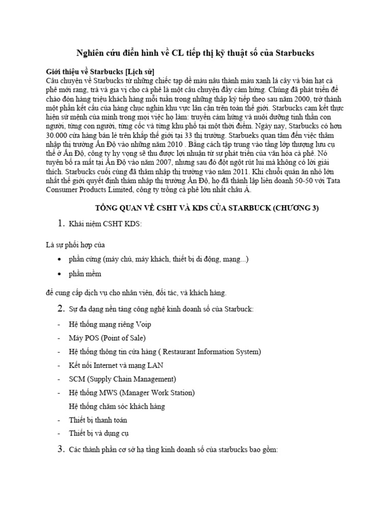 Case Study Starbucks | PDF