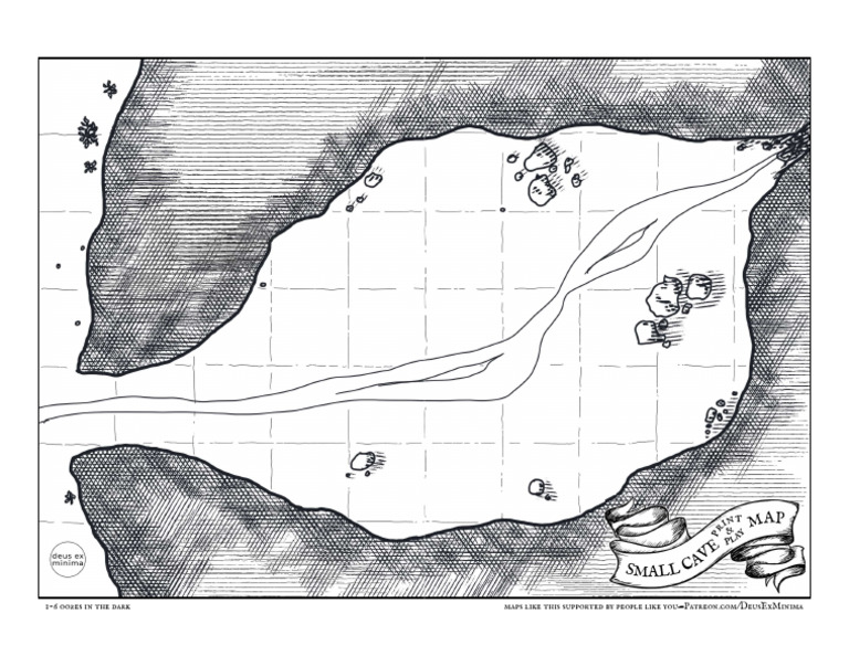 Dem-003 Small Cave Print N Play Map BW | PDF