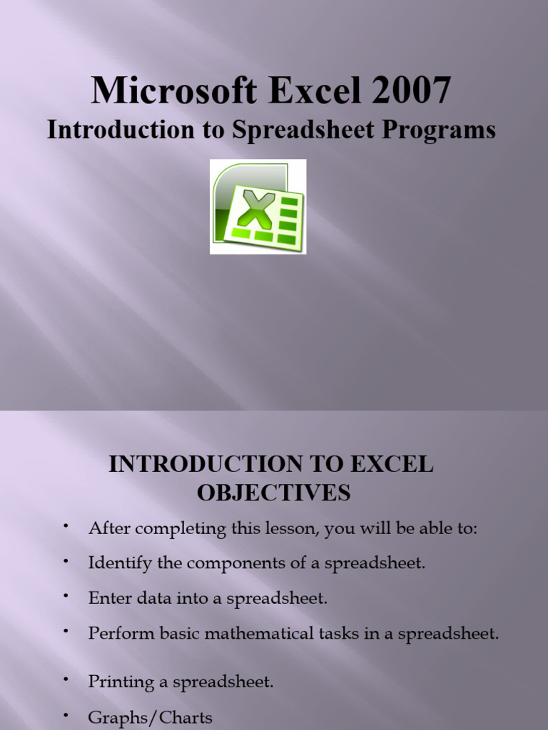 Intro To Excel