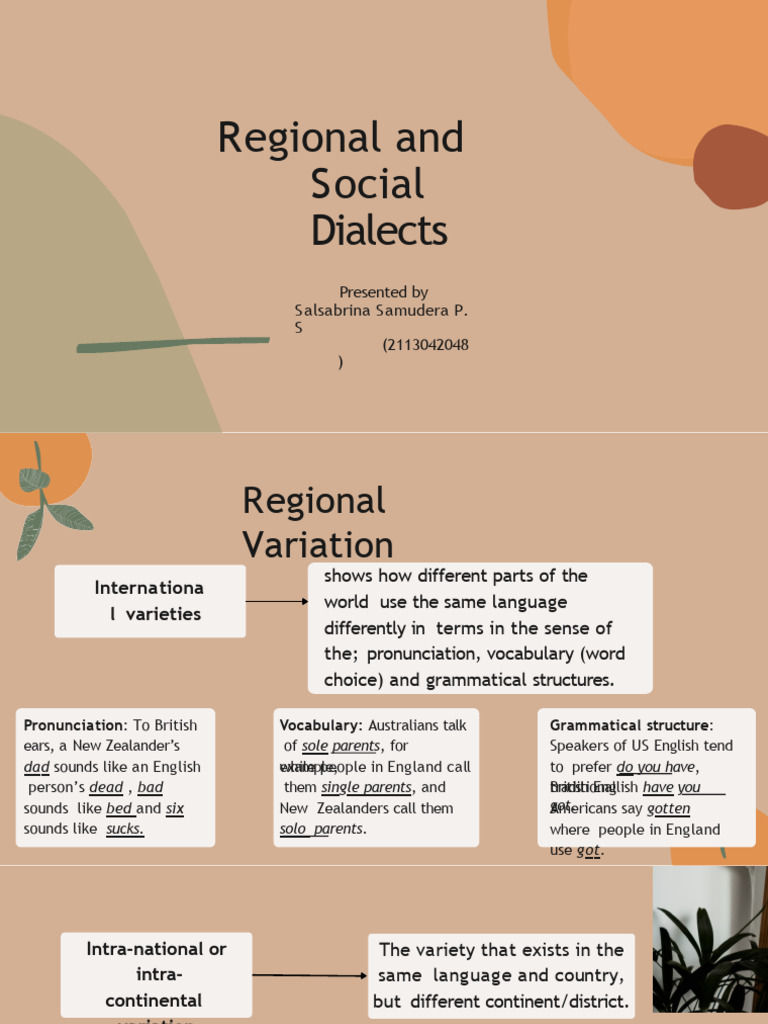 Understanding Regional and Social Dialects | PDF | English Language ...