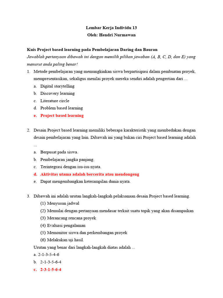 Penerapan Project Based Learning | PDF