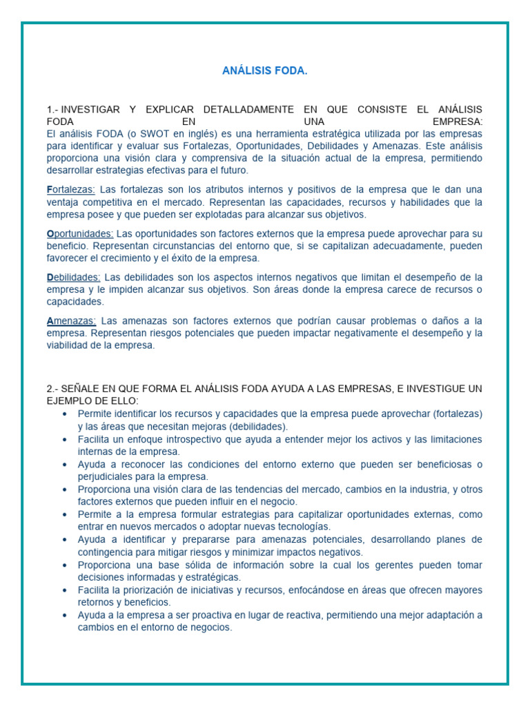 Análisis FODA: Estrategias Empresariales | PDF | Análisis FODA | Business