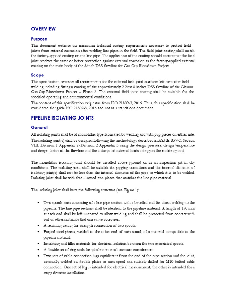 Monolithic Isolating Joints Specification | PDF | Pipe (Fluid ...