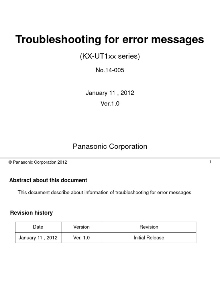 Troubleshooting For Error Messages UT1 10 | PDF | Session Initiation ...