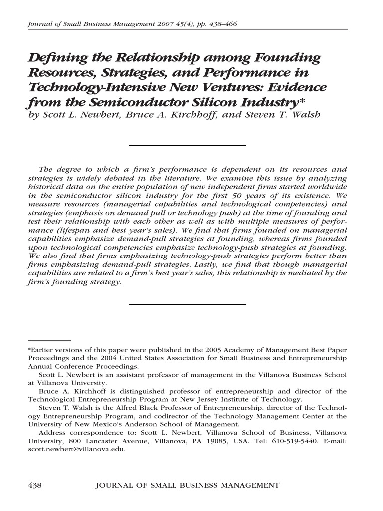 Newbert Et Al - 2007 - Defining The Relationship Among Founding ...