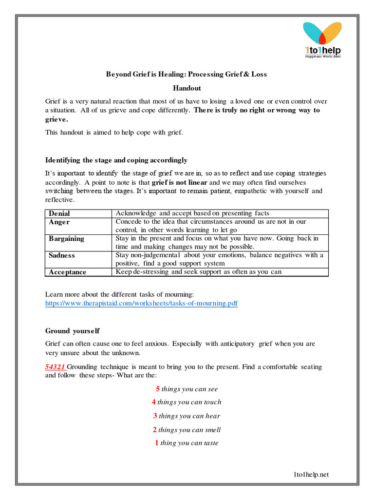 Coping Strategies for Grief & Loss | PDF | Grief | Psychology