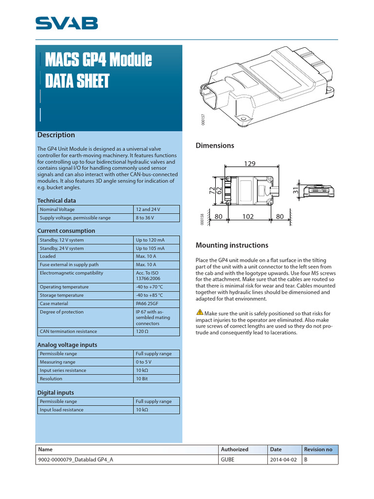 Data Sheet Unit Module GP4 B | PDF | Electrical Connector | Electronics