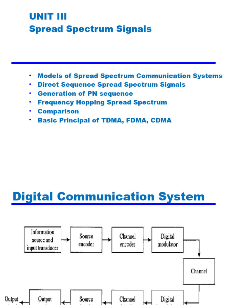 Spread Spectrum Communication Systems | PDF | Spectral Density ...