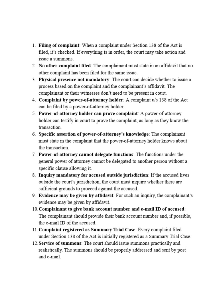 Steps After Summon U - S 138 NI (Simplified) | PDF | Summons | Bail