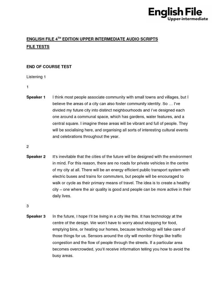 End of Course Test: English File 4th Ed. | PDF | Loch Ness Monster