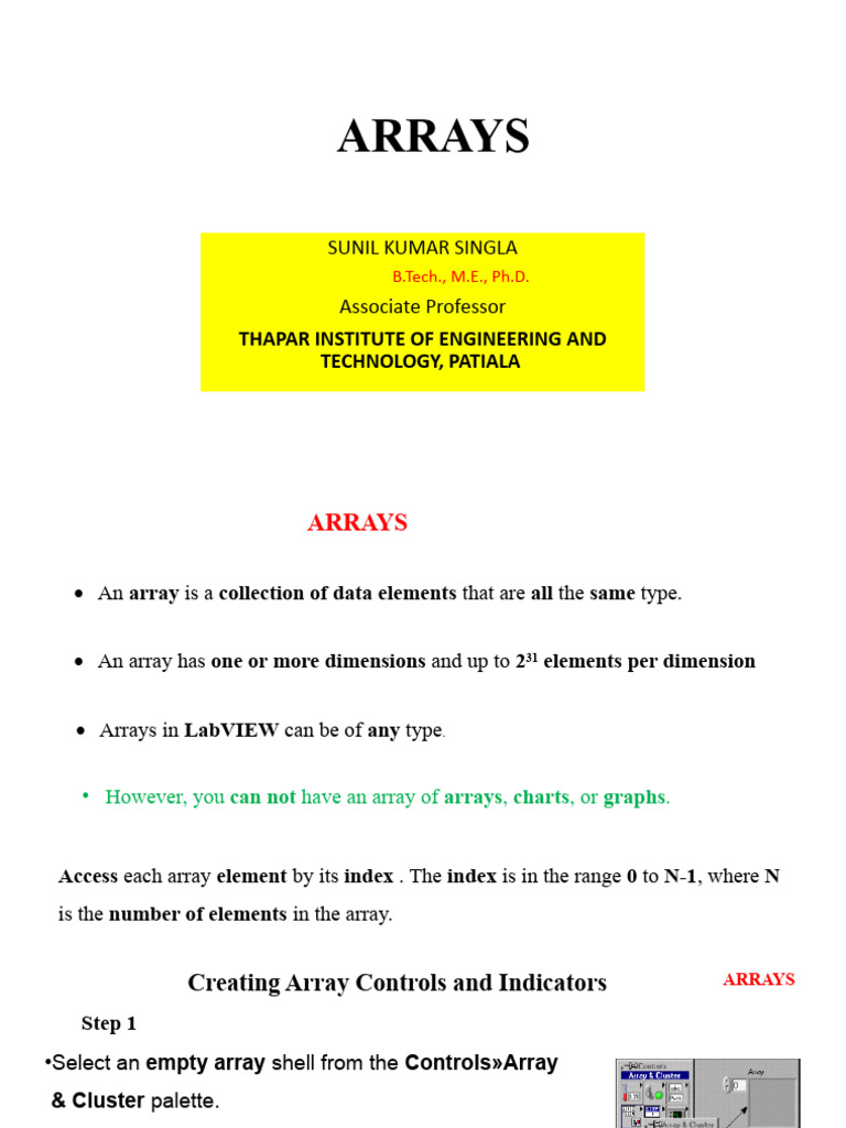 ARRAYS | PDF | Function (Mathematics) | Software Engineering